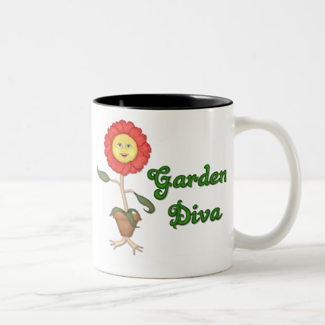 Caneca De Café Em Dois Tons Funny Garden Diva (Direita)
