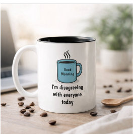 Caneca De Café Em Dois Tons Funny Good Morning Disagreeing With Everyone Today