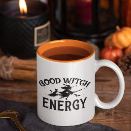 Caneca De Café Em Dois Tons Funny Halloween Witch Phrase