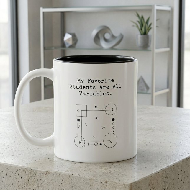 Caneca De Café Em Dois Tons Funny Math Teacher Humor | Variable Students (Criador carregado)