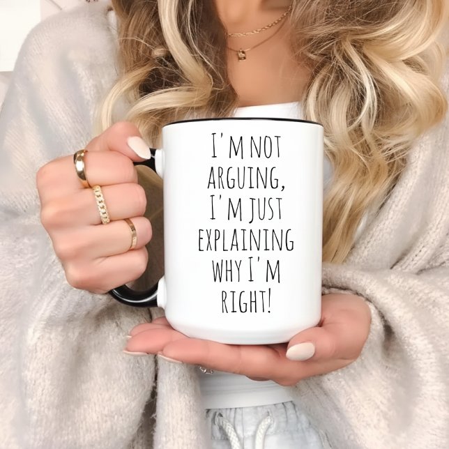 Caneca De Café Em Dois Tons Funny Mug, I'm Just Explaining Why I'm Right! (Lawyer mug gift, graduation gift for lawyer, law school student gift, law student gift for women,)