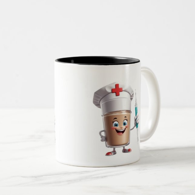 Caneca De Café Em Dois Tons Funny Nurse Coffee Mug (Frente Esquerda)