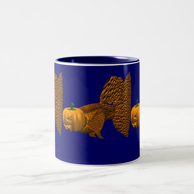 Caneca De Café Em Dois Tons Funny Orange Guppy (Centro)