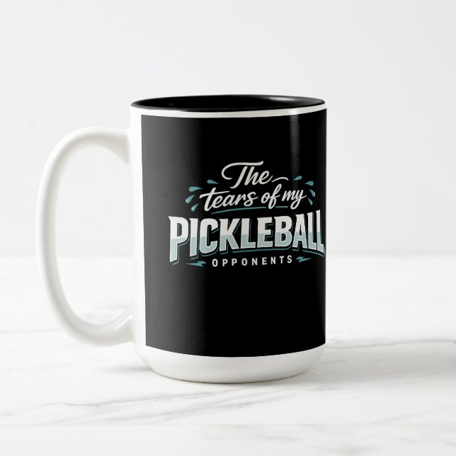 Caneca De Café Em Dois Tons Funny Pickleball Mug – The Tears of My Opponents (Esquerda)