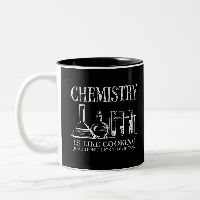 Caneca De Café Em Dois Tons Funny Science Students Chemistry Is Like Cooking (Esquerda)