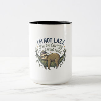 Caneca De Café Em Dois Tons Funny Sloth Coffee Mug | Energy Saving Mode Sloth
