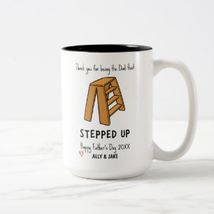 Caneca De Café Em Dois Tons Funny Stepdad Pun
