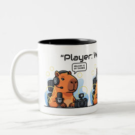 Caneca De Café Em Dois Tons Funny Streamer Capybara Mug – Custom Channel Name