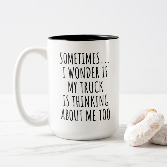 Caneca De Café Em Dois Tons Funny Truck Lover (Com Donut)
