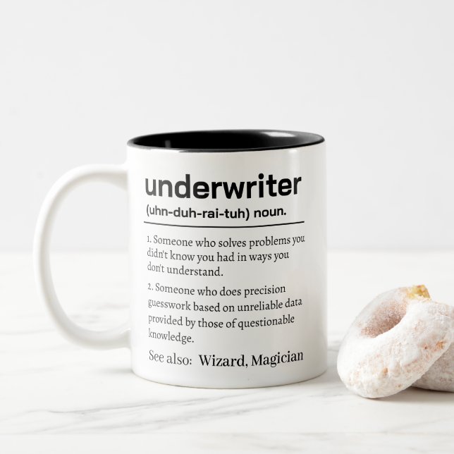 Caneca De Café Em Dois Tons Funny Underwriter Definition (Com Donut)
