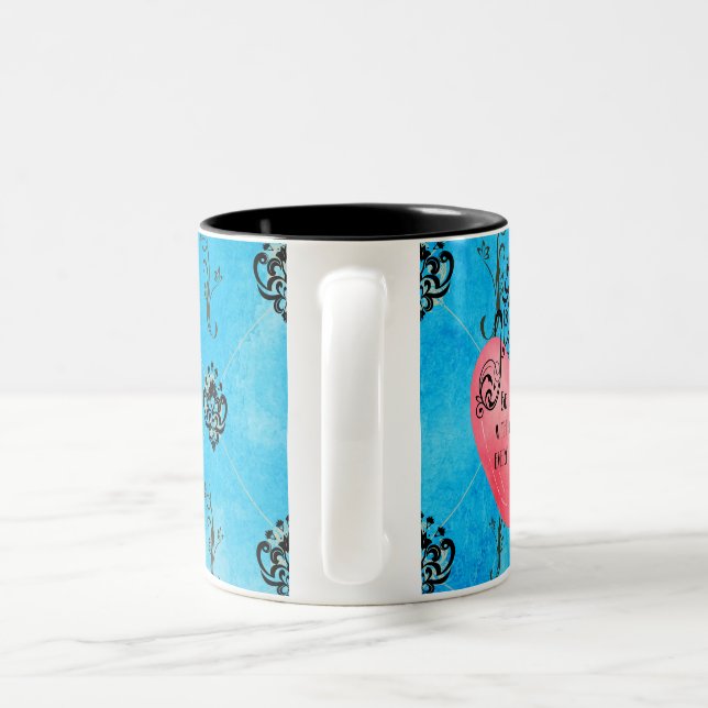 Caneca De Café Em Dois Tons Funny Valentine pink heart (Alça)