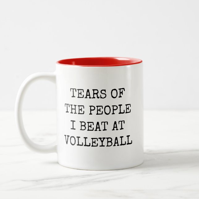 Caneca De Café Em Dois Tons Funny Volleyball (Esquerda)