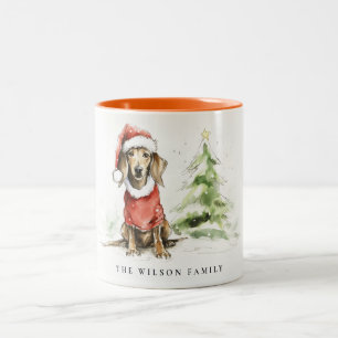 Caneca De Café Em Dois Tons Fúria de Cão Bonito e Feliz Natal
