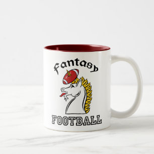 Caneca De Café Em Dois Tons Futebol da fantasia