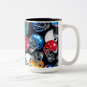 Caneca De Café Em Dois Tons Futebol francês Helmet Pattern Mug