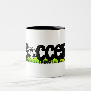 Caneca De Café Em Dois Tons Futebol (na grama)