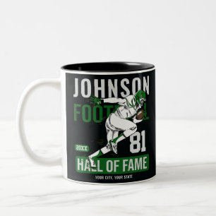 Caneca De Café Em Dois Tons Futebol personalizado JOGADOR Número da EQUIPA Des