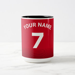 Caneca De Café Em Dois Tons Futebol Red Jersey