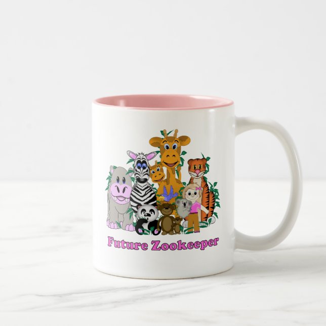 Caneca De Café Em Dois Tons Futura Menina Zookeeper (Direita)