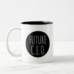 Caneca De Café Em Dois Tons Futuro CEO // Celebração da profissão na carrei