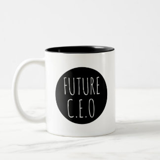 Caneca De Café Em Dois Tons Futuro CEO // Celebração da profissão na carreira