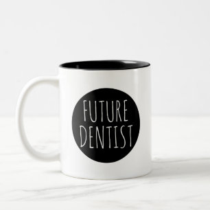 Caneca De Café Em Dois Tons Futuro Dentista // Profissão de Carreira Celebraçã