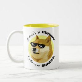 Caneca De Café Em Dois Tons Futuro Dogecoin Óculos de sol - mercado de ações C