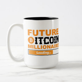 Caneca De Café Em Dois Tons Futuro Milionário Humor Bitcoin Criptomoeda