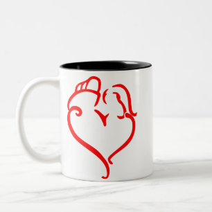 Caneca De Café Em Dois Tons FW6 Casal de bombeiro