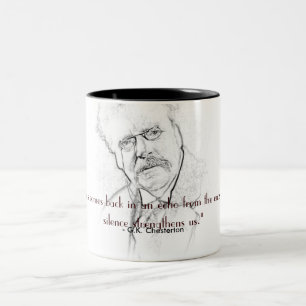 Caneca De Café Em Dois Tons G.K. Chesterton no silêncio