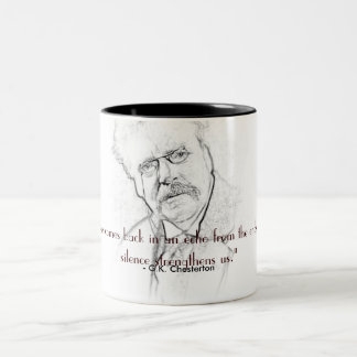 Caneca De Café Em Dois Tons G.K. Chesterton no silêncio