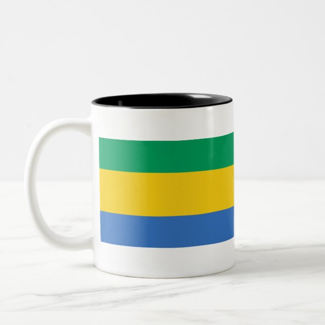 Caneca De Café Em Dois Tons Gabão Flag (Esquerda)