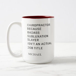 Caneca De Café Em Dois Tons Gag Personalizada do Ajustador de Osso do Chiropra