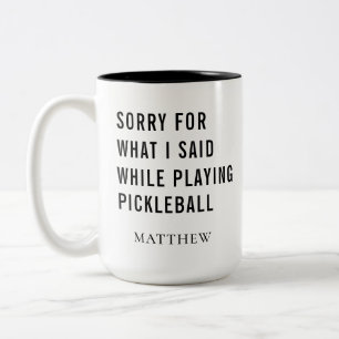 Caneca De Café Em Dois Tons Gag Personalizada do Jogador de Pickleball