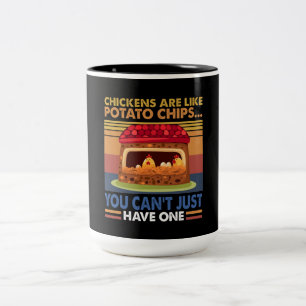 Caneca De Café Em Dois Tons Galinha como Batata, você não pode ter apenas um