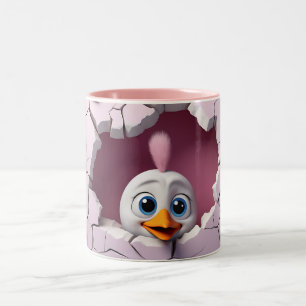 Caneca De Café Em Dois Tons Galinha Cute
