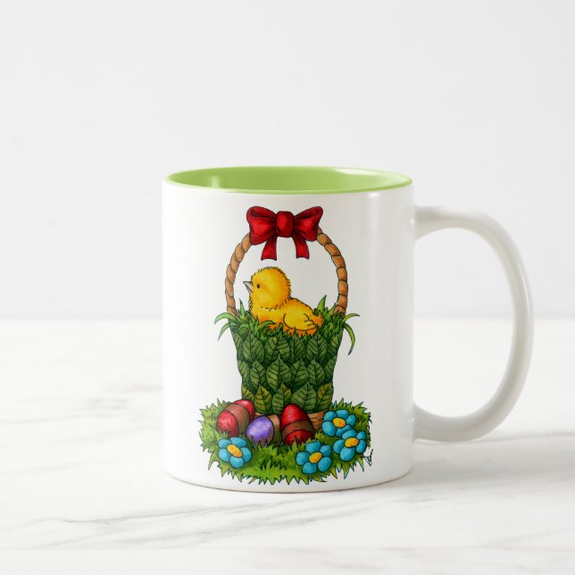 Caneca De Café Em Dois Tons Galinha de Páscoa (Direita)