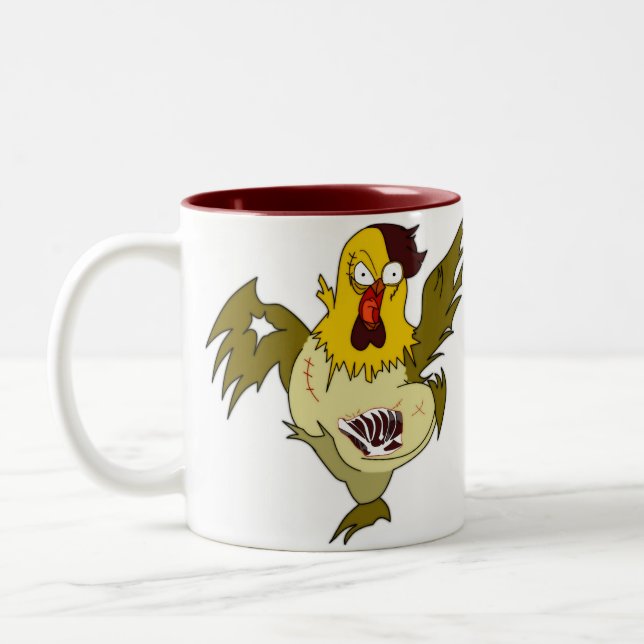 Caneca De Café Em Dois Tons Galinha do zombi (Esquerda)