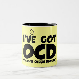 Caneca De Café Em Dois Tons Galinha engraçada de OCD