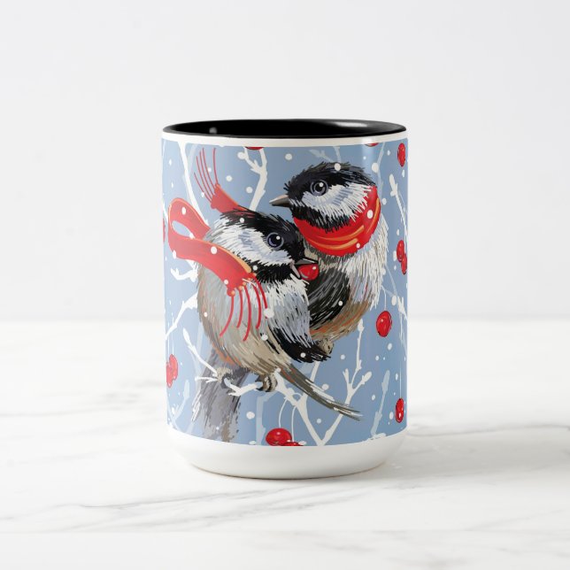 Caneca De Café Em Dois Tons Galinhas Cudling Doces de Natal (Centro)