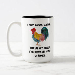 Caneca De Café Em Dois Tons Galinheiro da Fazenda Divertida