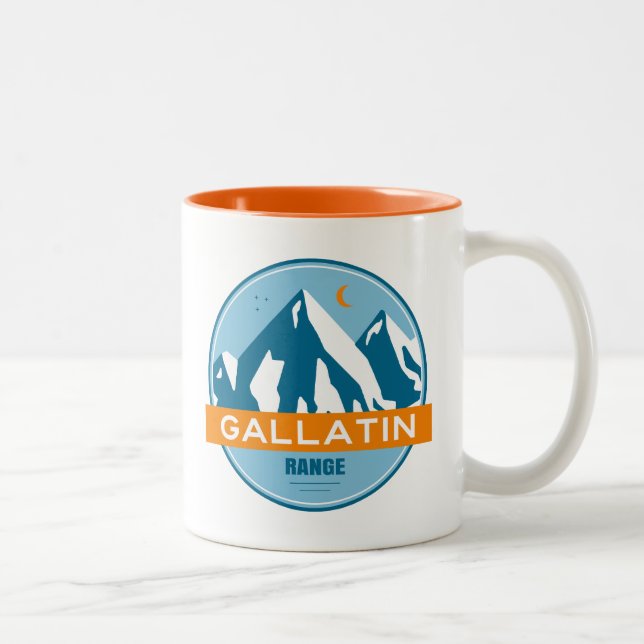 Caneca De Café Em Dois Tons Gallatin Range Montana Wyoming (Direita)