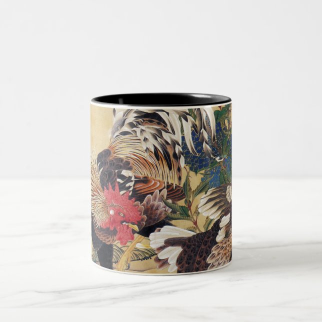Caneca De Café Em Dois Tons Galo Chinês - Ano Novo 2017 - Pintura Japonesa M (Centro)