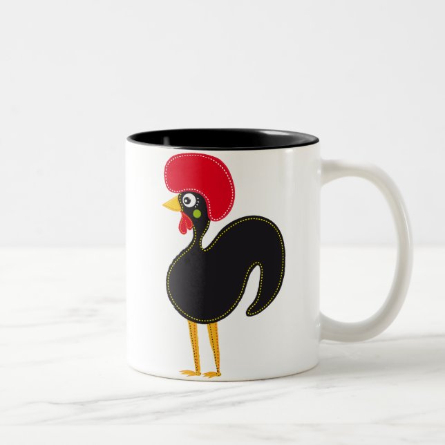 Caneca De Café Em Dois Tons Galo famoso de Barcelos 01 (Direita)