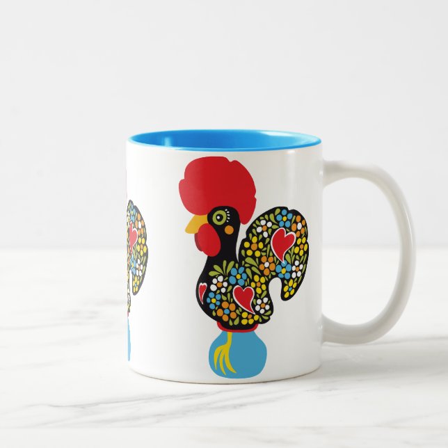 Caneca De Café Em Dois Tons Galo famoso de Barcelos Nr 06 (Direita)
