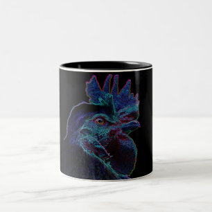 Caneca De Café Em Dois Tons galo preto