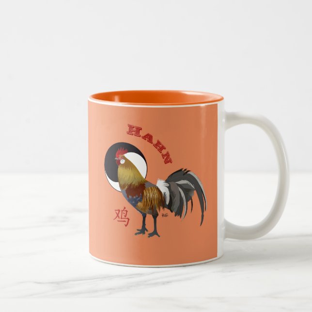 Caneca De Café Em Dois Tons Galo - Sternzeichen Chinês taça (Direita)