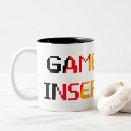 Caneca De Café Em Dois Tons Game Over Insert Coin