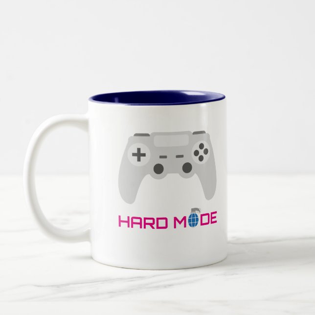 Caneca De Café Em Dois Tons Gaming Controller Hard Mode (Esquerda)