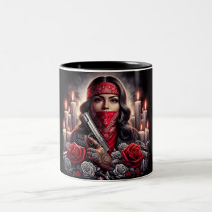 Caneca De Café Em Dois Tons Gangster Girl Hip Hop gráfico chicano